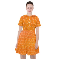 Orange Mosaic Structure Background Sailor Dress