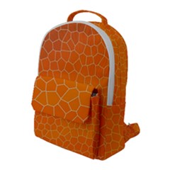 Orange Mosaic Structure Background Flap Pocket Backpack (Large)