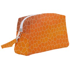 Orange Mosaic Structure Background Wristlet Pouch Bag (Large)