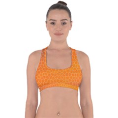 Orange Mosaic Structure Background Cross Back Hipster Bikini Top 
