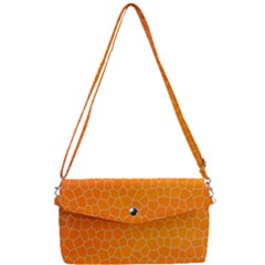 Orange Mosaic Structure Background Removable Strap Clutch Bag