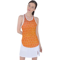 Orange Mosaic Structure Background Racer Back Mesh Tank Top