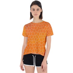 Orange Mosaic Structure Background Open Back Sport T-shirt