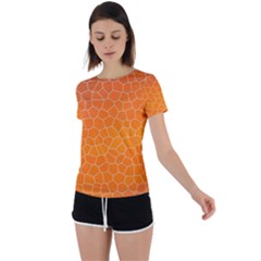 Orange Mosaic Structure Background Back Circle Cutout Sports T-Shirt