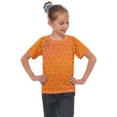 Orange Mosaic Structure Background Kids  Mesh Piece T-Shirt