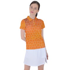 Orange Mosaic Structure Background Women s Polo T-Shirt