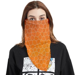 Orange Mosaic Structure Background Face Covering Bandana (Triangle)