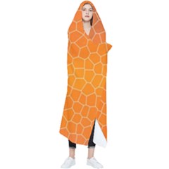 Orange Mosaic Structure Background Wearable Blanket