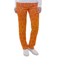 Orange Mosaic Structure Background Women s Casual Pants