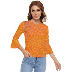 Orange Mosaic Structure Background Bell Sleeve Top