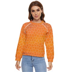 Orange Mosaic Structure Background Women s Long Sleeve Raglan T-Shirt