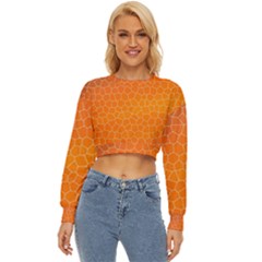 Orange Mosaic Structure Background Lightweight Long Sleeve Sweatshirt