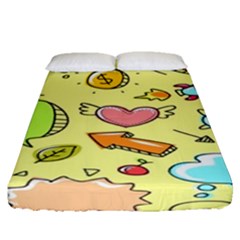Cute Sketch Child Graphic Funny Fitted Sheet (queen Size) by Hannah976