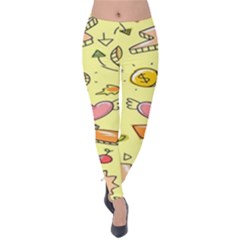 Cute Sketch Child Graphic Funny Velvet Leggings