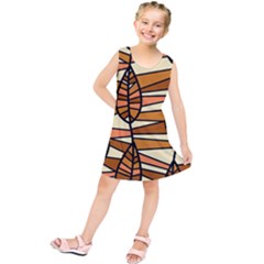 Autumn Leaf Mosaic Seamless Kids  Tunic Dress