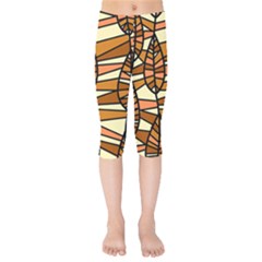 Autumn Leaf Mosaic Seamless Kids  Capri Leggings 