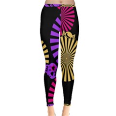 Seamless Halloween Day Of The Dead Inside Out Leggings