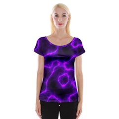 Purple Pattern Background Structure Cap Sleeve Top