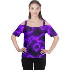 Purple Pattern Background Structure Cutout Shoulder T-shirt