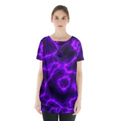 Purple Pattern Background Structure Skirt Hem Sports Top