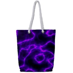 Purple Pattern Background Structure Full Print Rope Handle Tote (small)