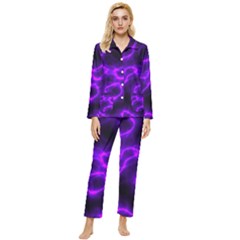 Purple Pattern Background Structure Womens  Long Sleeve Velvet Pocket Pajamas Set by Hannah976