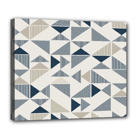 Geometric Triangle Modern Mosaic Deluxe Canvas 24  X 20  (stretched) by Hannah976