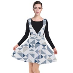 Geometric Triangle Modern Mosaic Plunge Pinafore Dress