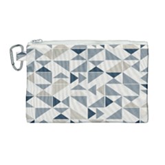 Geometric Triangle Modern Mosaic Canvas Cosmetic Bag (large)