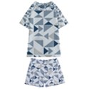 Geometric Triangle Modern Mosaic Kids  Swim T-Shirt and Shorts Set View1