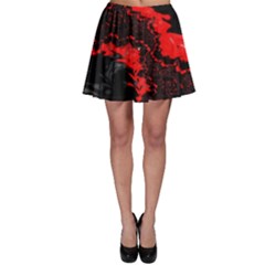 Red Black Fractal Mandelbrot Art Wallpaper Skater Skirt by Hannah976