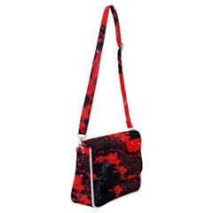 Red Black Fractal Mandelbrot Art Wallpaper Shoulder Bag With Back Zipper