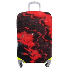 Red Black Fractal Mandelbrot Art Wallpaper Luggage Cover (medium) by Hannah976