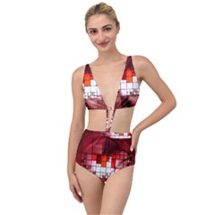 Pattern Structure Light Patterns Tied Up Two Piece Swimsuit