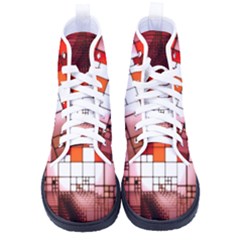 Pattern Structure Light Patterns Women s High-Top Canvas Sneakers