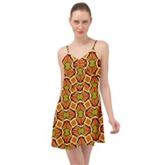 Geometry Shape Retro Trendy Symbol Summer Time Chiffon Dress