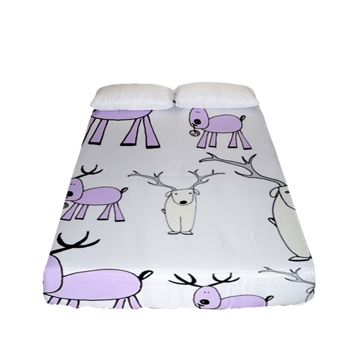 Cute Deers  Fitted Sheet (Full/ Double Size)
