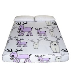 Cute Deers  Fitted Sheet (california King Size)