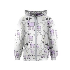 Cute Deers  Kids  Zipper Hoodie