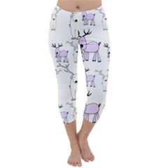 Cute Deers  Capri Winter Leggings 