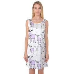 Cute Deers  Sleeveless Satin Nightdress