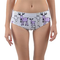 Cute Deers  Reversible Mid-waist Bikini Bottoms