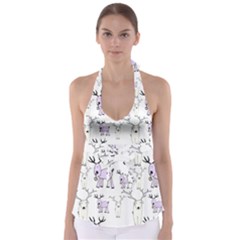 Cute Deers  Tie Back Tankini Top