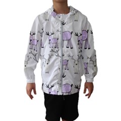 Cute Deers  Kids  Hooded Windbreaker