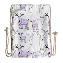 Cute Deers  Drawstring Bag (large)