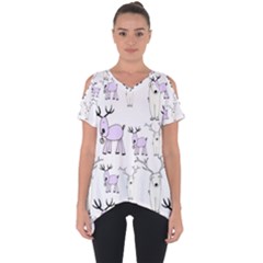 Cute Deers  Cut Out Side Drop T-shirt by ConteMonfrey