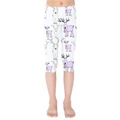 Cute Deers  Kids  Capri Leggings 