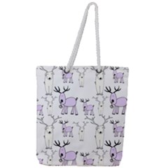 Cute Deers  Full Print Rope Handle Tote (large)