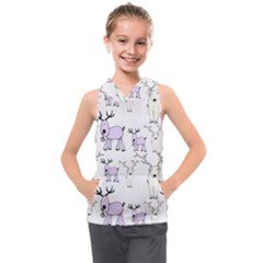 Cute Deers  Kids  Sleeveless Hoodie by ConteMonfrey