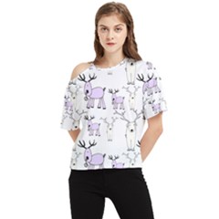 Cute Deers  One Shoulder Cut Out T-shirt by ConteMonfrey